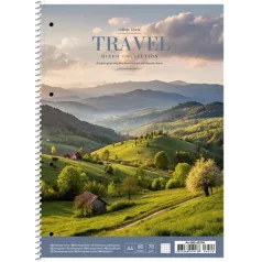   SHKOLYARYK Spirálfüzet, A4+, kockás, 80 lap, SHKOLYARYK "Travel", vegyes
