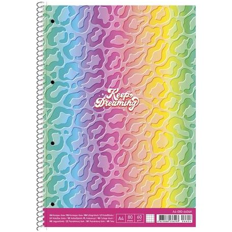 SHKOLYARYK Spirálfüzet, A4, kockás, 80 lap, SHKOLYARYK "College Block Bon Voyage", vegyes minta