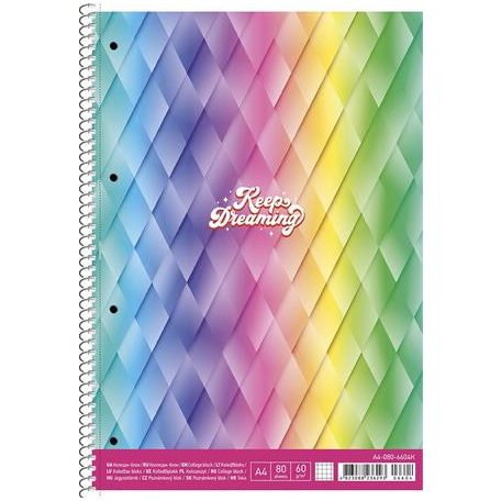 SHKOLYARYK Spirálfüzet, A4, kockás, 80 lap, SHKOLYARYK "College Block Bon Voyage", vegyes minta