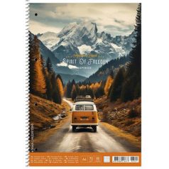   SHKOLYARYK Spirálfüzet, A4+, kockás, 80 lap, SHKOLYARYK "Spirit of Freedom", vegyes