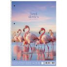SHKOLYARYK Spirálfüzet, A4+, kockás, 80 lap, SHKOLYARYK "Soul stories", vegyes