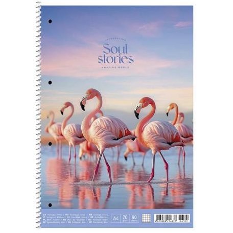 SHKOLYARYK Spirálfüzet, A4+, kockás, 80 lap, SHKOLYARYK "Soul stories", vegyes