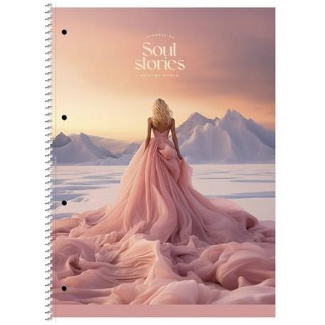 SHKOLYARYK Spirálfüzet, A4+, vonalas, 80 lap, SHKOLYARYK "Soul Stories", vegyes