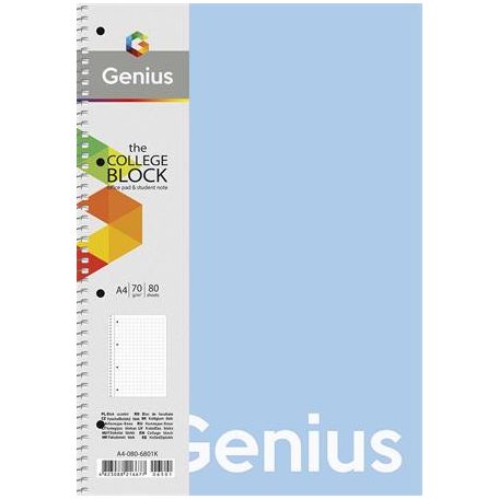 SHKOLYARYK Spirálfüzet, A4, vonalas, 80 lap, PP borító, SHKOLYARYK "Genius Pastel", vegyes