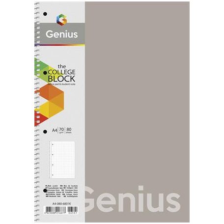 SHKOLYARYK Spirálfüzet, A4, kockás, 80 lap, PP bortító, SHKOLYARYK "Genius", vegyes