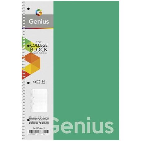 SHKOLYARYK Spirálfüzet, A4, kockás, 80 lap, PP bortító, SHKOLYARYK "Genius", vegyes