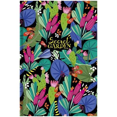 SHKOLYARYK Jegyzetfüzet, A5, vonalas, 80 lap, SHKOLYARYK "Secret Garden", vegyes