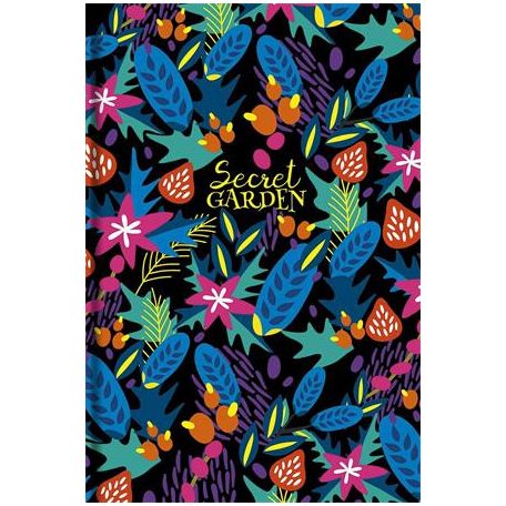 SHKOLYARYK Jegyzetfüzet, A5, vonalas, 80 lap, SHKOLYARYK "Secret Garden", vegyes