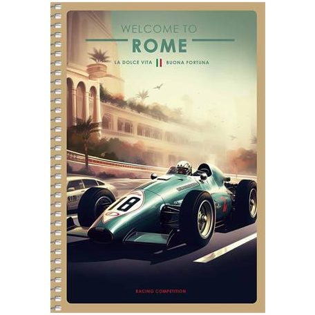 SHKOLYARYK Spirálfüzet, A5, sima, 96 lap, SHKOLYARYK "Racing Competition", vegyes