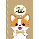 SHKOLYARYK Spirálfüzet, A5, sima, 96 lap, SHKOLYARYK, állatok, vegyes