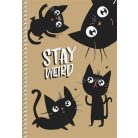 SHKOLYARYK Spirálfüzet, A5, sima, 96 lap, SHKOLYARYK, állatok, vegyes