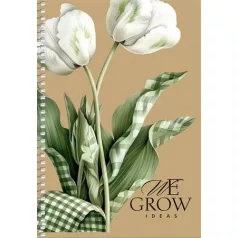   SHKOLYARYK Spirálfüzet, A5, sima, 96 lap, SHKOLYARYK "We Grow", vegyes