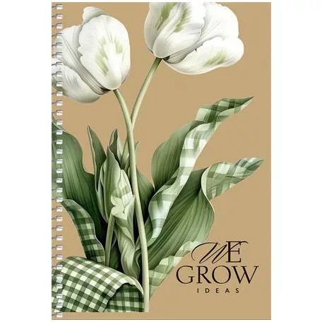 SHKOLYARYK Spirálfüzet, A5, sima, 96 lap, SHKOLYARYK "We Grow", vegyes