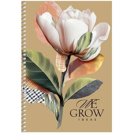 SHKOLYARYK Spirálfüzet, A5, sima, 96 lap, SHKOLYARYK "We Grow", vegyes