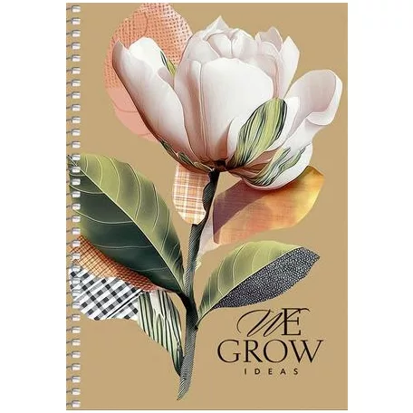 SHKOLYARYK Spirálfüzet, A5, sima, 96 lap, SHKOLYARYK "We Grow", vegyes