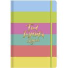 SHKOLYARYK Jegyzetfüzet, A5, vonalas, sima, pontrácsos, 96 lap, keményfedeles, SHKOLYARYK "find Inspirations", vegyes minta
