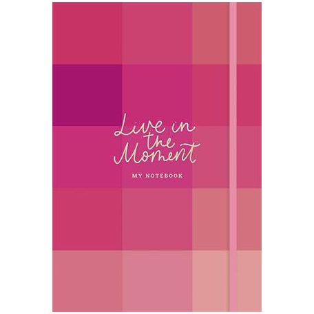 SHKOLYARYK Jegyzetfüzet, A5, vonalas, sima, pontrácsos, 96 lap, keményfedeles, SHKOLYARYK "Live in the moment", vegyes minta