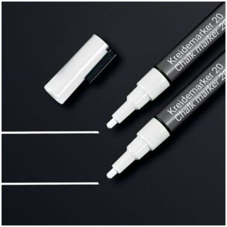 SIGEL Folyékony krétamarker, kúpos hegy, 1-2 mm SIGEL, fehér