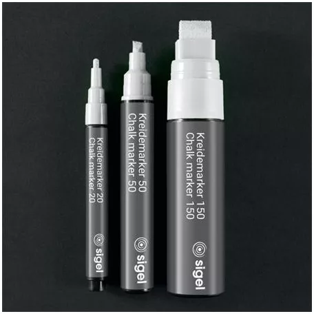 SIGEL Folyékony krétamarker, kúpos hegy, 1-2 mm SIGEL, fehér