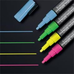   SIGEL Folyékony krétamarker készlet, kúpos hegy, 1-2 mm SIGEL, 4 különböző szín