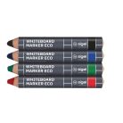 SIGEL Táblaceruza készlet, 1-5 mm, kúpos, SIGEL, 4 különböző szín hegyezővel