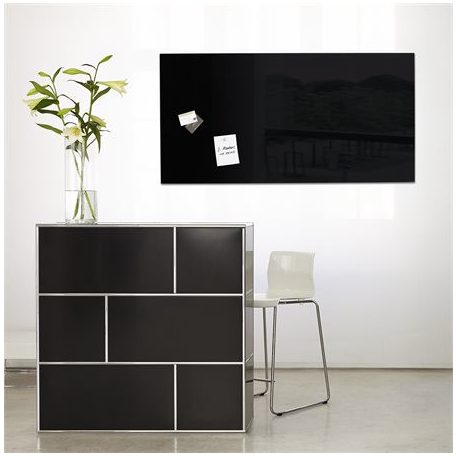 SIGEL Mágneses üvegtábla, 46x91 cm, SIGEL "Artverum® ", fekete