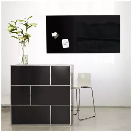 SIGEL Mágneses üvegtábla, 46x91 cm, SIGEL "Artverum® ", fekete