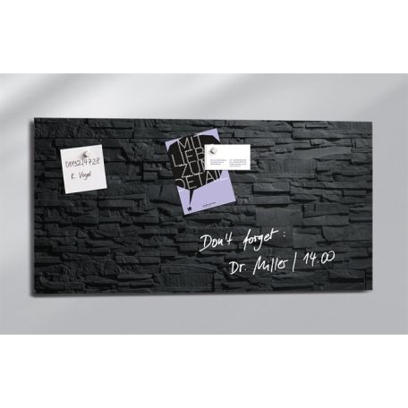 SIGEL Mágneses üvegtábla,  46x91 cm, SIGEL "Artverum® ", pala mintázat