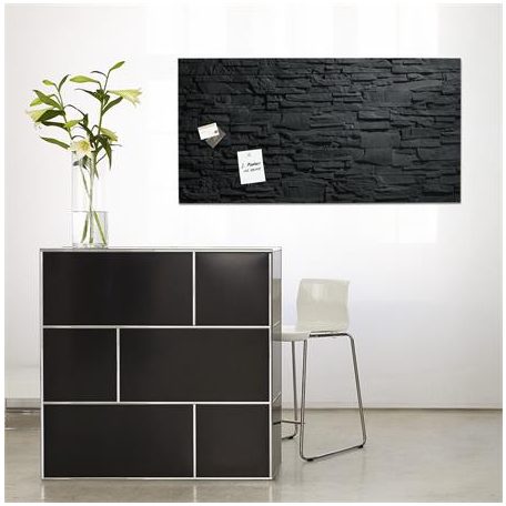 SIGEL Mágneses üvegtábla,  46x91 cm, SIGEL "Artverum® ", pala mintázat