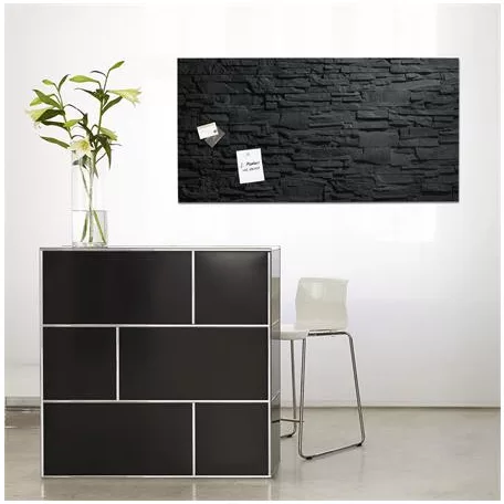 SIGEL Mágneses üvegtábla,  46x91 cm, SIGEL "Artverum® ", pala mintázat