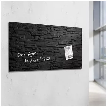 SIGEL Mágneses üvegtábla,  46x91 cm, SIGEL "Artverum® ", pala mintázat