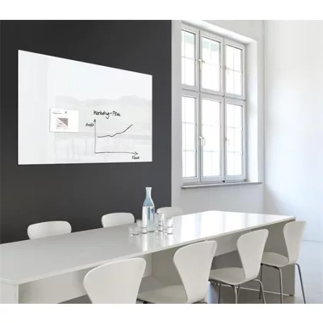 SIGEL Mágneses üvegtábla, 120x90 cm, SIGEL "Artverum® " fehér