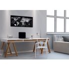 SIGEL Mágneses üvegtábla, Világtérképpel, 46x91 cm, SIGEL "Artverum® ", fekete