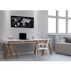 SIGEL Mágneses üvegtábla, Világtérképpel, 46x91 cm, SIGEL "Artverum® ", fekete