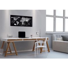   SIGEL Mágneses üvegtábla, Világtérképpel, 46x91 cm, SIGEL "Artverum® ", fekete