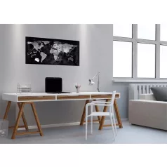   SIGEL Mágneses üvegtábla, Világtérképpel, 46x91 cm, SIGEL "Artverum® ", fekete