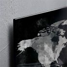 SIGEL Mágneses üvegtábla, Világtérképpel, 46x91 cm, SIGEL "Artverum® ", fekete