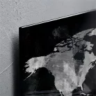 SIGEL Mágneses üvegtábla, Világtérképpel, 46x91 cm, SIGEL "Artverum® ", fekete