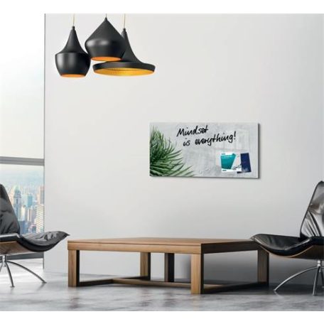 SIGEL Mágneses üvegtábla, 91x46x1,5 cm, SIGEL "Artverum® ", növény mintázat