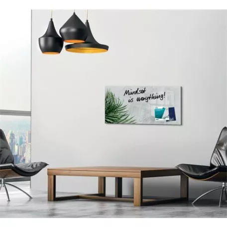 SIGEL Mágneses üvegtábla, 91x46x1,5 cm, SIGEL "Artverum® ", növény mintázat