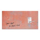 SIGEL Mágneses üvegtábla, 91x46x1,5 cm, SIGEL "Artverum® ", piros fal mintázat, matt