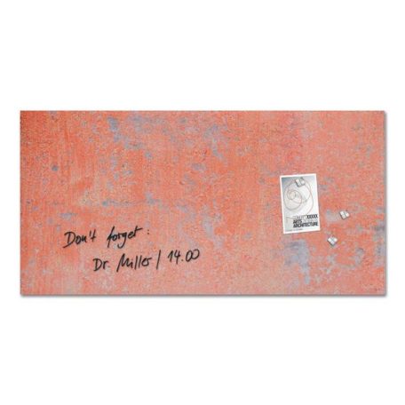 SIGEL Mágneses üvegtábla, 91x46x1,5 cm, SIGEL "Artverum® ", piros fal mintázat, matt