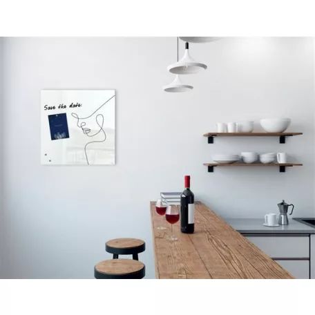 SIGEL Mágneses üvegtábla, 48x48x1,5 cm, SIGEL "Artverum® ", vonalrajzos