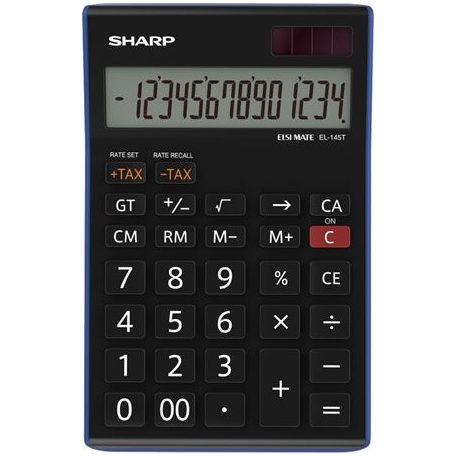 SHARP Számológép, asztali, 14 számjegy, SHARP "EL-145TBL"