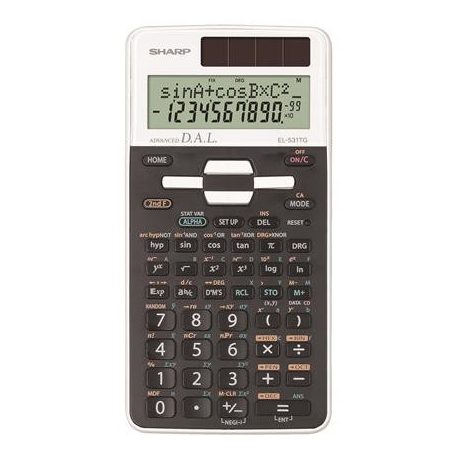 SHARP Számológép, tudományos, 273 funkció, SHARP "EL-531", fehér, dobozos