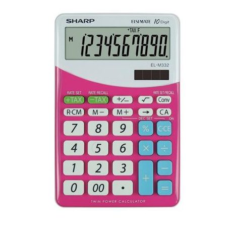 SHARP Számológép, asztali, 10 számjegy, SHARP "EL-M332", pink