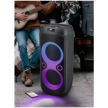 MUSE Hangszóró, Bluetooth, mikrofonnal, LED fényekkel, 600W, MUSE "M-1937DJ", fekete