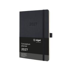   SIGEL Naptár, A5, heti, 2027, puha borító, SIGEL "Conceptum", fekete