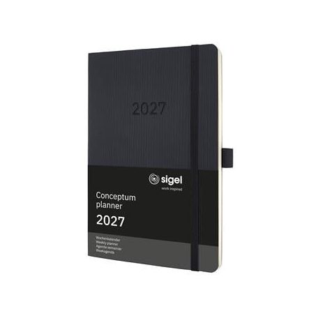 SIGEL Naptár, A5, heti, 2027, puha borító, SIGEL "Conceptum", fekete