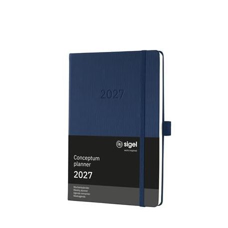 SIGEL Naptár, A5, heti, 2027, kemény borító, SIGEL "Conceptum", éjkék